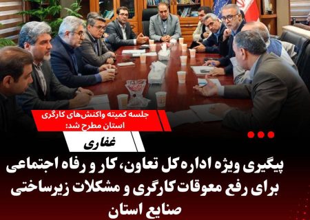 پیگیری ویژه اداره کل تعاون، کار و رفاه اجتماعی برای رفع معوقات کارگری و مشکلات زیرساختی صنایع استان
