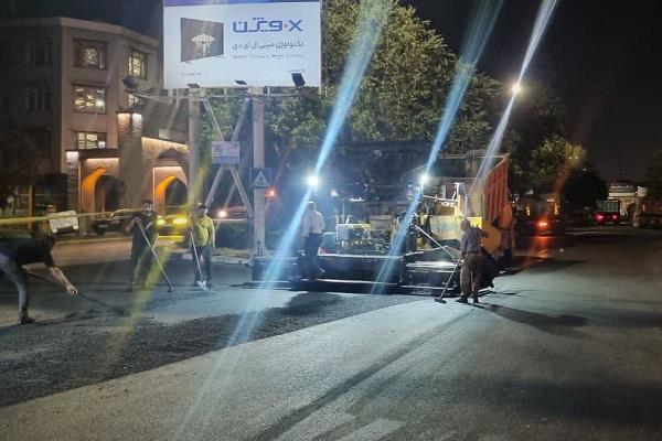 توزیع ۲۱۳ تن آسفالت طی هفته گذشته در محدوده مرکزی تبریز