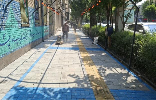 پایان سنگفرش پیاده رو ها در خیابان ارتش جنوبی