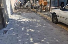 تداوم اجرای عملیات سنگفرش پیاده روها در راسته کوچه
