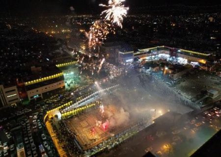 میدان شهید بهشتی تبریز در شب میلاد پیامبر اکرم(ص) نورباران می‌شود
