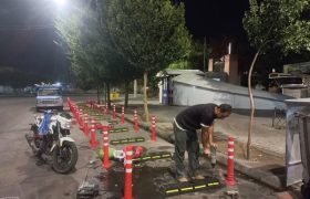 مرمت و نوسازی پارکینگ موتورسیکلت و ایستگاه تاکسی ورودی پیاده‌راه تربیت
