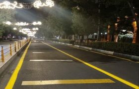 اجرای خط‌کشی محوری مسیر BRT در محدوده شهرداری منطقه ۸ تبریز