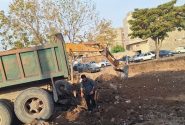 نخالهبرداری و همسطحسازی محل بوستان سنجران و آماده سازی برای احداث باغ میوه